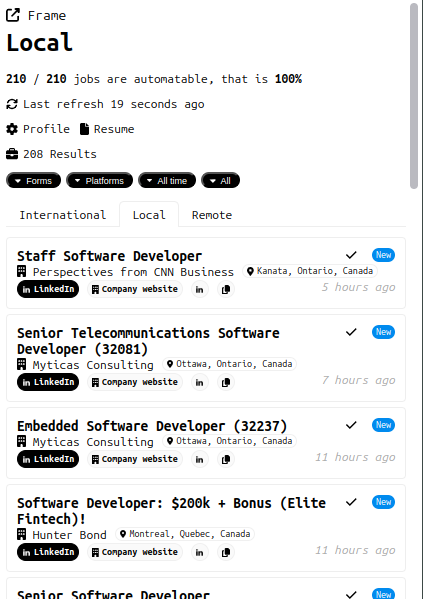 Codename Job Chrome Extension Interface